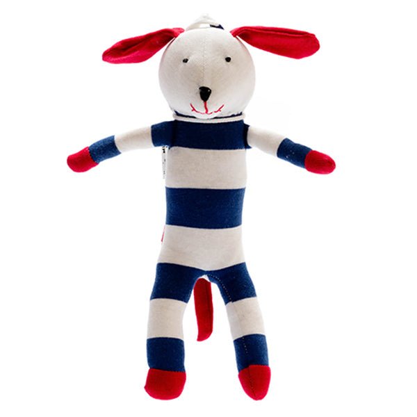 Best Years Scrappy Dog Soft Baby Toy - Navy, Red & White