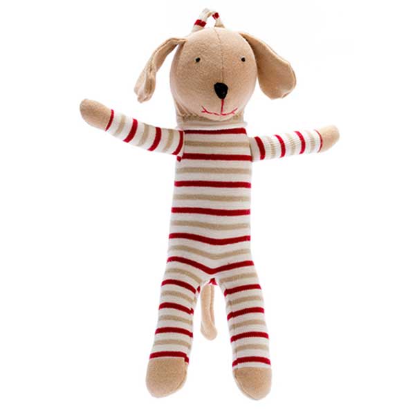 Best Years Scrappy Dog Soft Baby Toy - Tan, Red & White