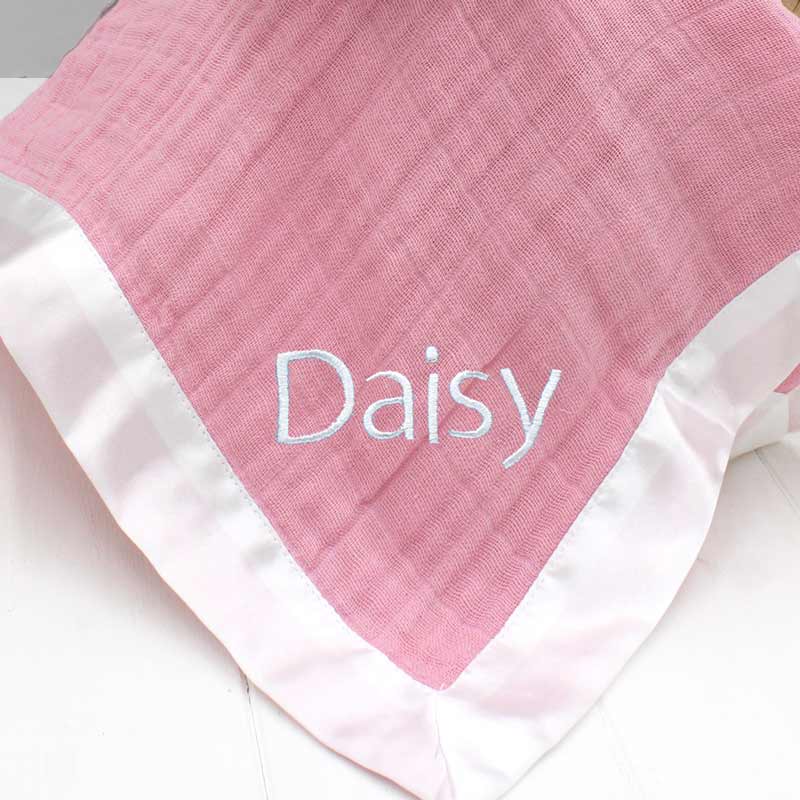 Personalised aden + anais Musy Mate Comfort Blanket - Pink