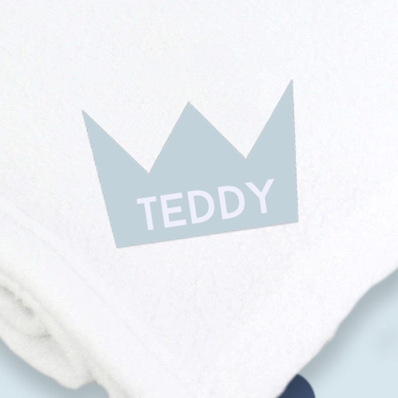 Personalise Blue Crown Cotton Blanket