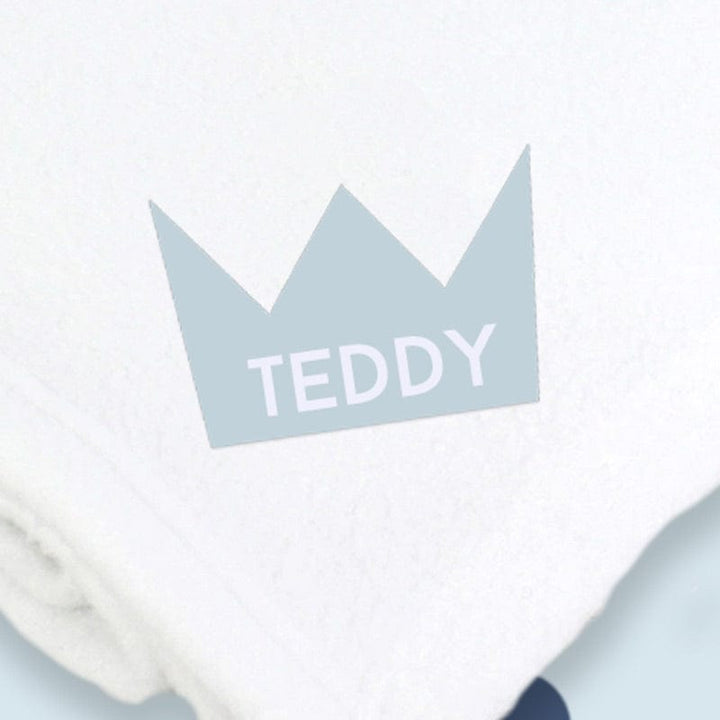 Personalise Blue Crown Cotton Blanket