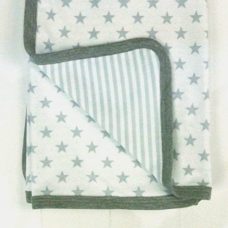 Grey Star & Stripe print Unisex Cotton Blanket
