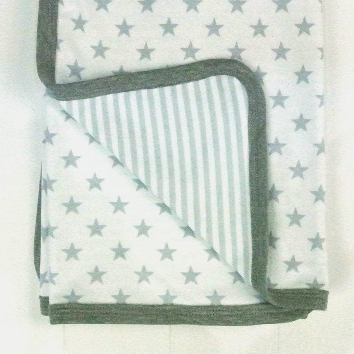 Grey Star & Stripe print Unisex Cotton Blanket