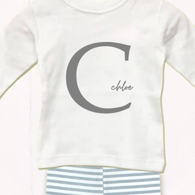 Baby Large Letter Monogram Outfit Set, 0-3 months