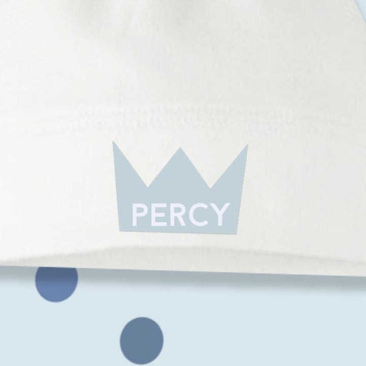 Blue Crown Baby Knotted Hat - Personalise