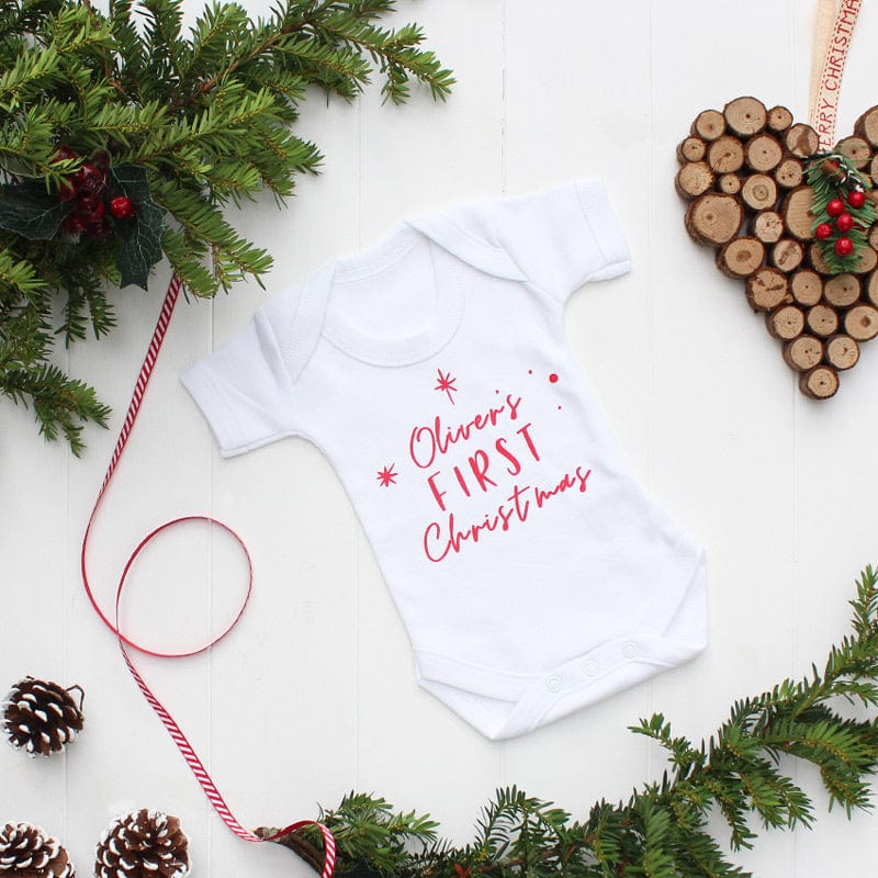 Personalised Baby's First Christmas Bodysuit