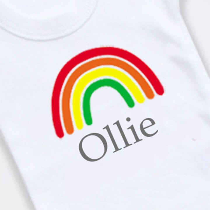 Rainbow Personalise Baby Bodysuit - 0-3 months