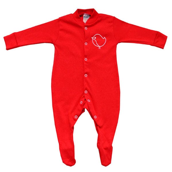 Newborn Sleep Suit, Red Robin Handprinted