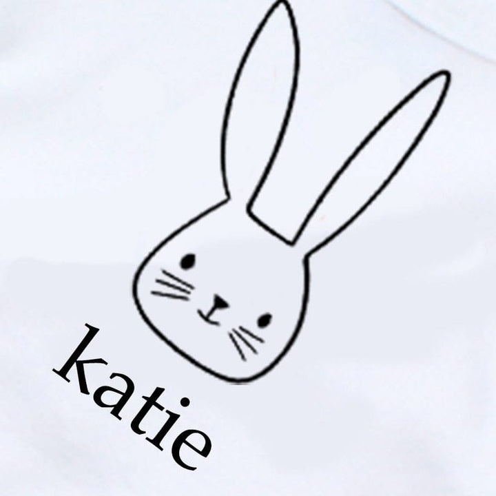 Bunny Face Red & White Stripe Baby Outfit - Personalise