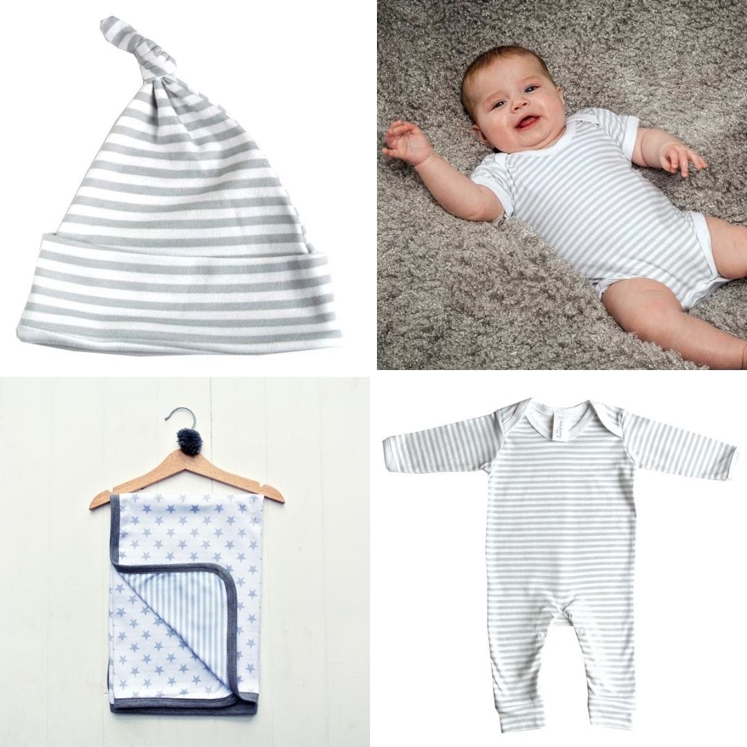 Baby Outfit Gift Set - Grey Stripe