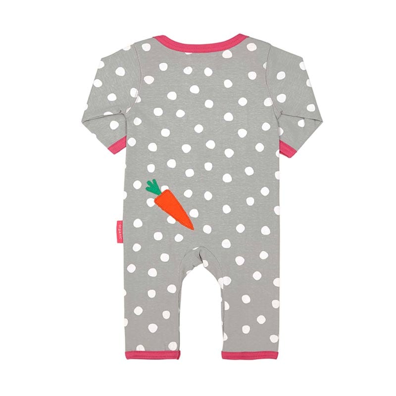 Toby Tiger Girl's Bunny Applique Spot Rompersuit