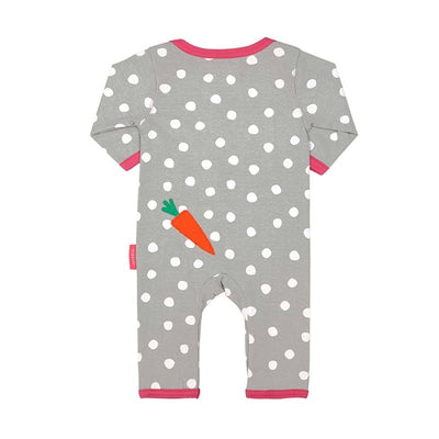 Toby Tiger Girl's Bunny Applique Spot Rompersuit