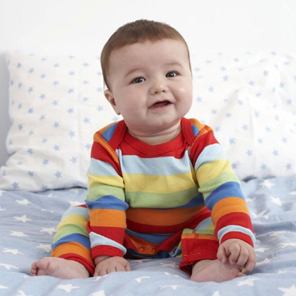 Toby Tiger Multi Bright Stripe Sleepsuit