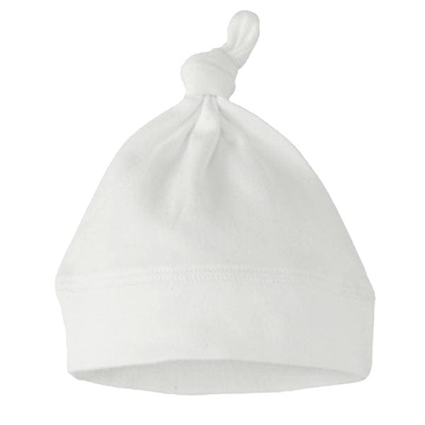 Knotted New Baby Hat, White, 100% Cotton